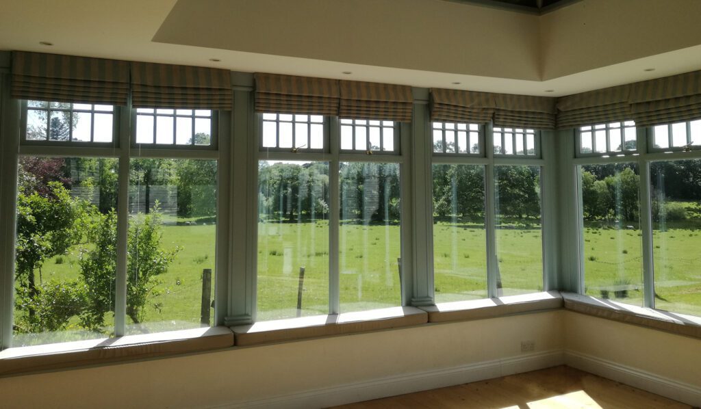 Panoramic parkland and countryside views from the wedding venue at Plas Cilybebyll in South Wales
